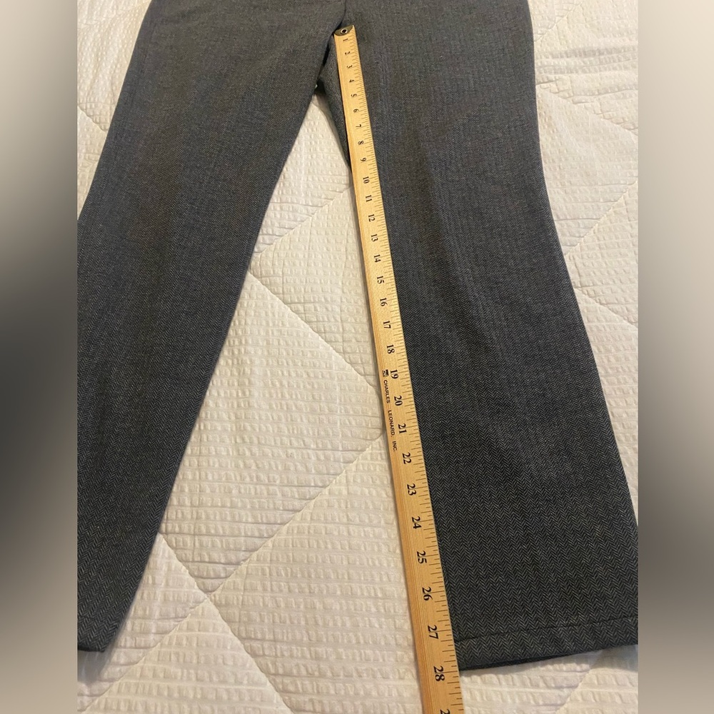 Talbots Dalton Skinny Leg Ankle Length Slim Fit Gray Herringbone Riding Pants-12 - Picture 7 of 13